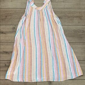 C&C California Sleeveless summer linen Dress size small- orange pink white
